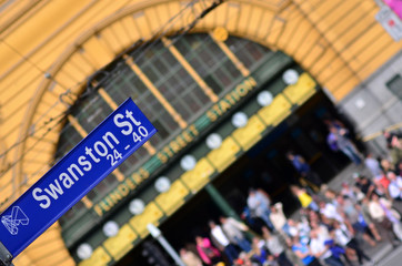 Swanston Street Sign  - Melbourne © Rafael Ben-Ari