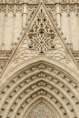 Obraz premium Entrance portal of Gothic Barcelona Cathedral