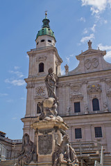 Fototapeta na wymiar Marian column in front of the Basilica of St. Peter.