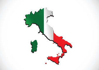 italy map and flag idea design