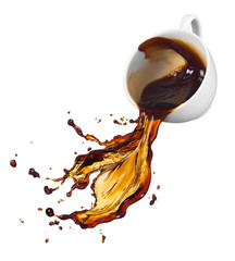 spilling coffee
