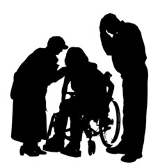 Vector silhouette of family.