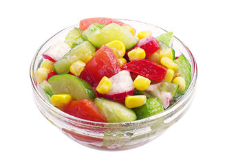 Vegetable salad in a glass bowl