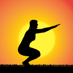 Vector silhouette of woman.