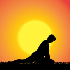 Naklejka premium Vector silhouette of woman.