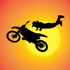 Obraz na płótnie Canvas Vector silhouette of extreme jumps.