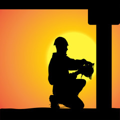 Vector silhouette of a man.