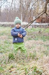 funny little boy closeup