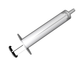 seringue sans aiguille sur fond blanc