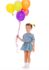 Charming girl with balloons.