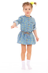 charming little girl playing and having fun.