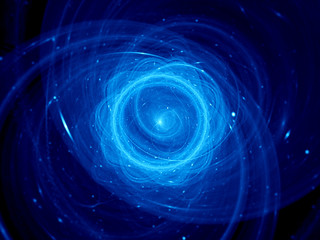 Blue plasma object in space