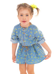 charming little girl playing and having fun.