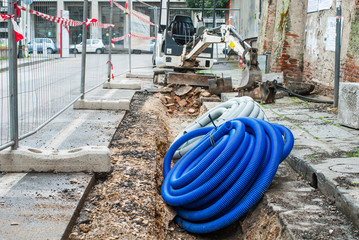 Cantiere lavori in corso, segnali di rifacimento stradale