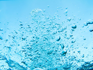 blue water with air bubbles