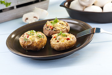 Baked stuffed mushrooms
