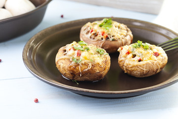 Baked stuffed mushrooms