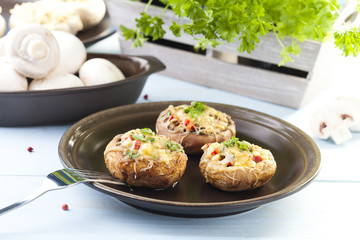 Baked stuffed mushrooms
