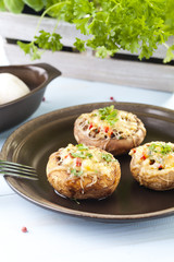 Baked stuffed mushrooms