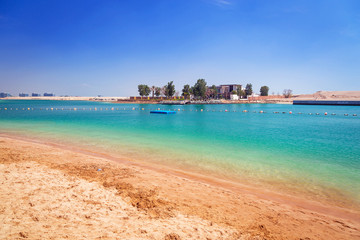 Fototapeta premium Beach at the Persian Gulf in Abu Dhabi, UAE