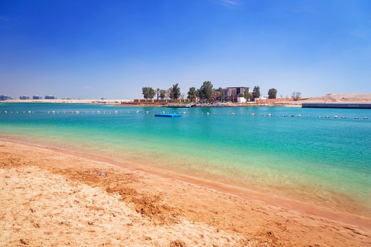 Beach at the Persian Gulf in Abu Dhabi, UAE