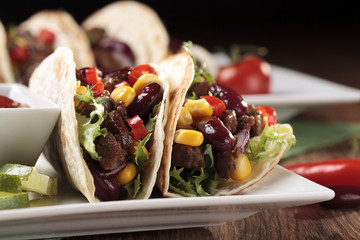 taco with beef and vegetables