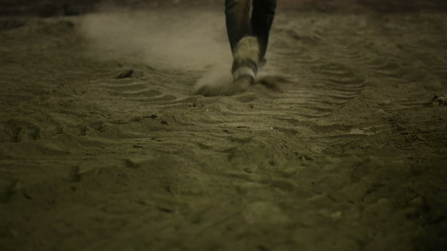 Movie Scene III. Man walking in dust