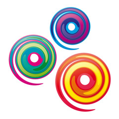 Drei bunte Spiralen - lollipop