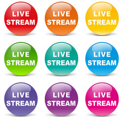 Vector live stream set icons