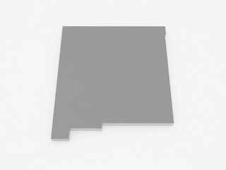 Three-dimensional map of New Mexico. USA.
