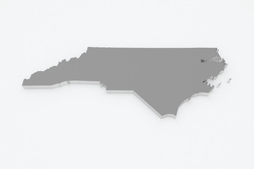Fototapeta premium Three-dimensional map of North Carolina. USA.