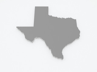 Fototapeta premium Trójwymiarowa mapa stanu Teksas. USA.