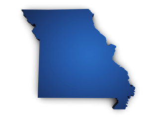 Map Of Missouri 3d Shape - obrazy, fototapety, plakaty