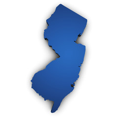 Map Of New Jersey 3d Shape - 64475422