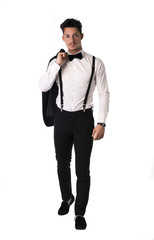 Handsome elegant young man with suit and bow-tie