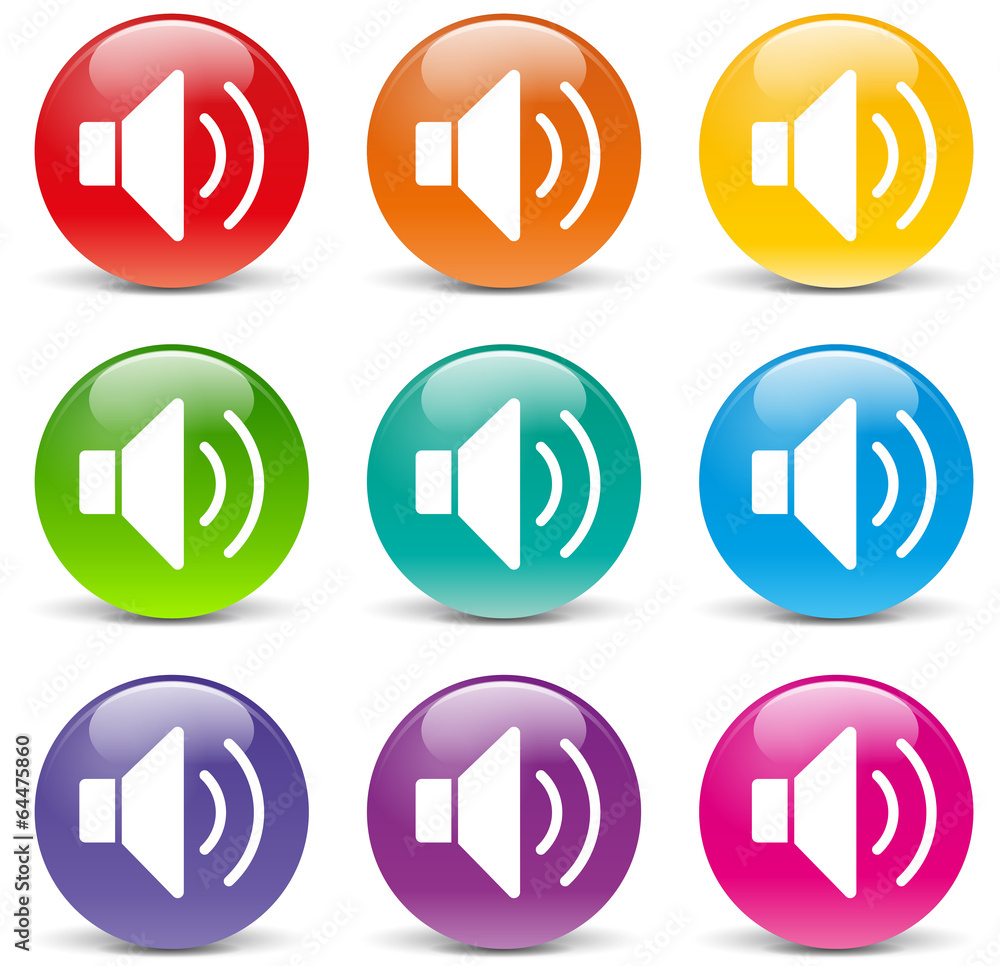 Poster vector sound set icons