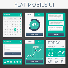 Vector flat Mobile Web UI interface