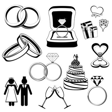 Wedding/engagement vector icons