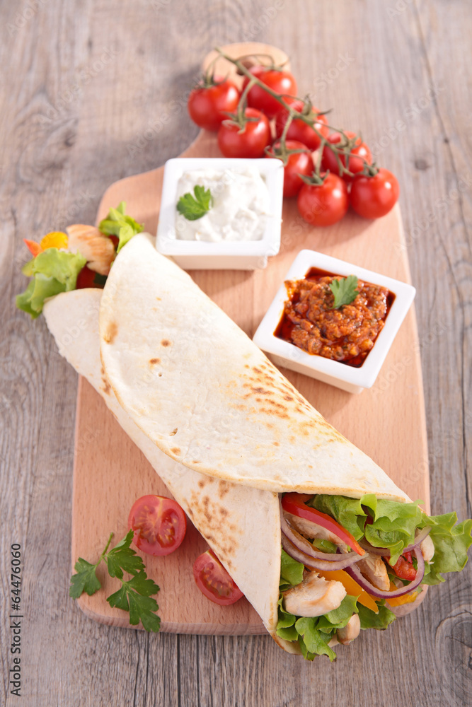 Poster tortilla wrap-fajita