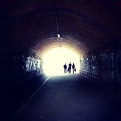 Foto op Canvas Light at the end of the tunnel - Berlin © christianmutter