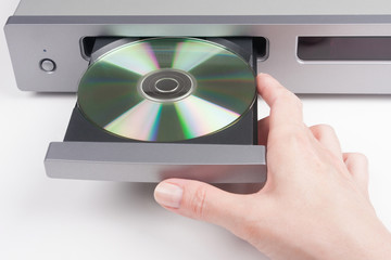 Einlegen einer CD in einen CD-Player