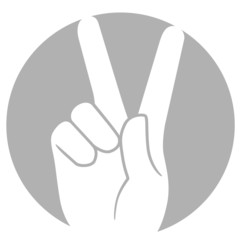 Obraz premium Victory V peace hand sign