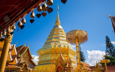 Golden pagoda of Wat Phra That Doi Suthep, Chiang Mai, Thailand