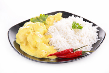 rice and chicken curry sauce