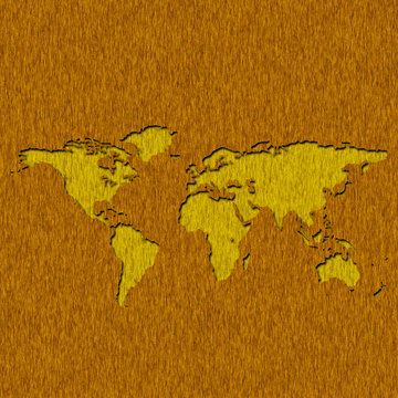 Illustration Old Wood Panels World Map Cut Out Use For Backgroun