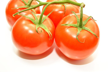 Ripe Tomatoes Isolated Over White