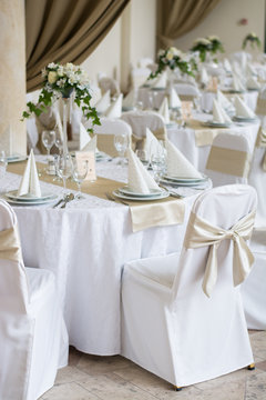 Table set for an event party or wedding reception