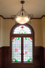 classic lantern with colorful window