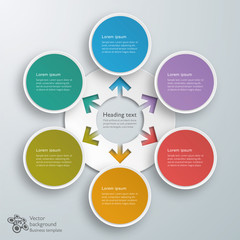 Fototapeta premium Infographics Vector Background 6-Step Process