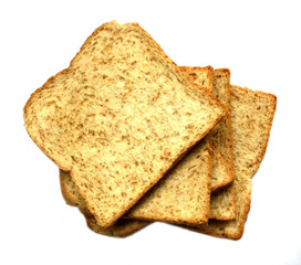 Sliced Wheat Bread on white background